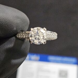 14k Certified White Gold 3.38ctw. Lab Grown Diamond Engagement Ring.